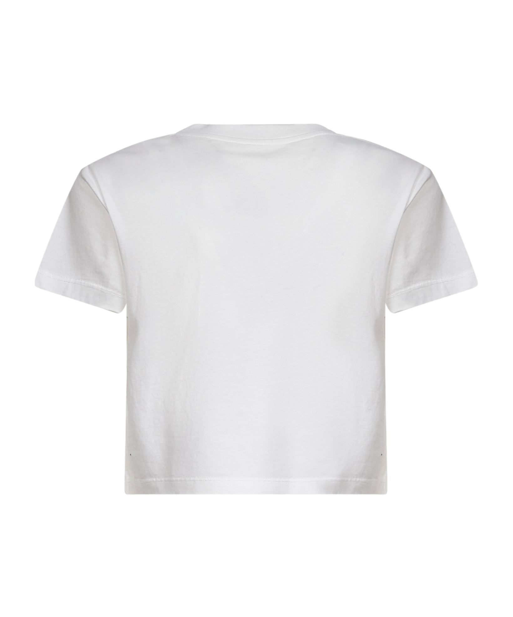 Mm6 Maison Margiela White Jersey Cropped Numeric Signature T-shirt