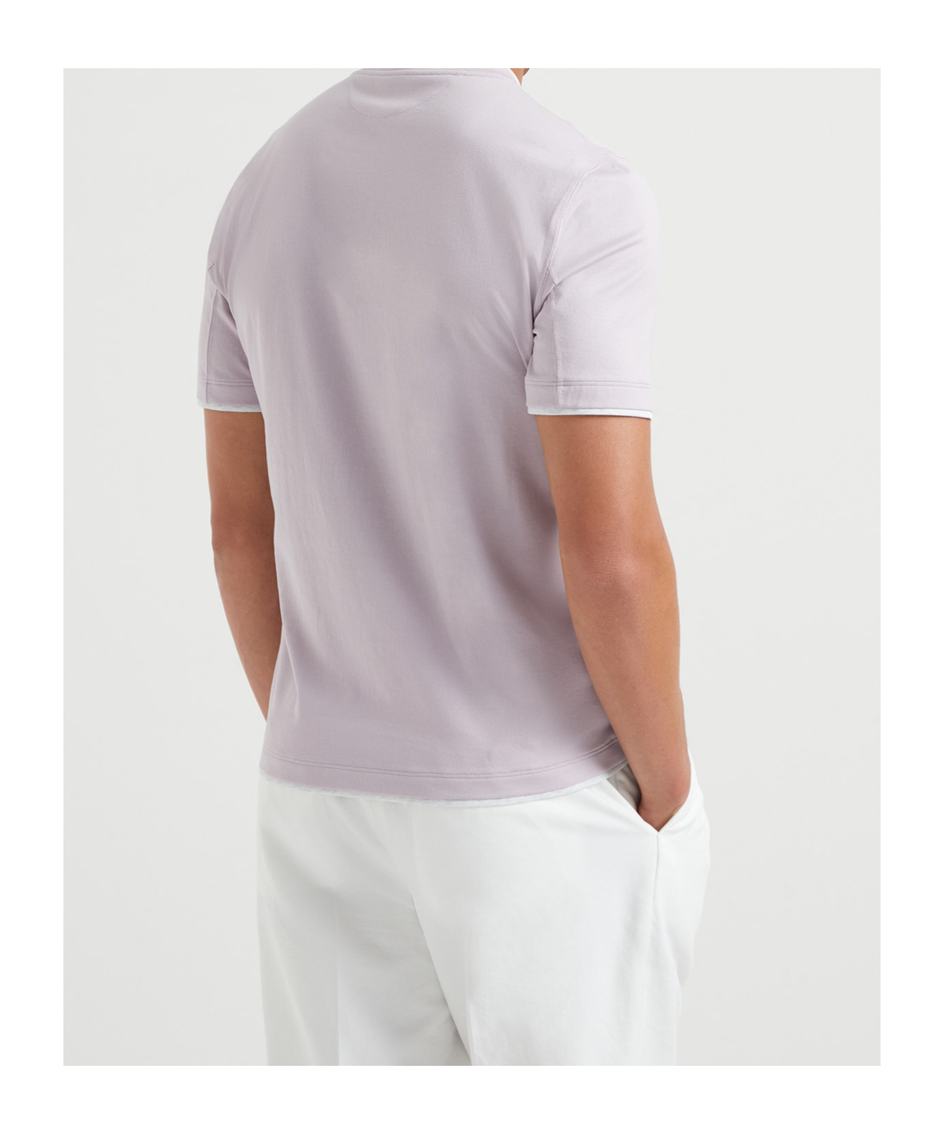 Brunello Cucinelli T-shirt With Layered Design In White