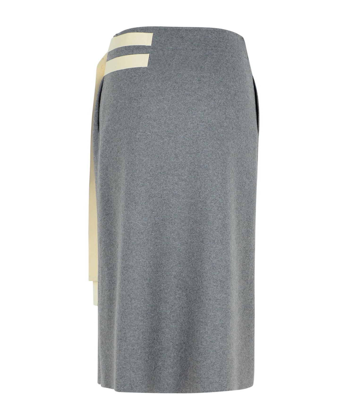 Jil Sander 3-layer Jersey Midi Skirt In Gray