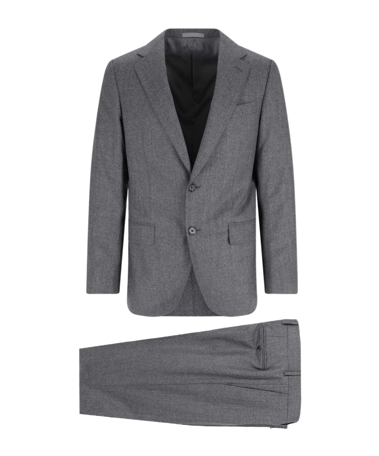 Caruso Tailored Grey Suit With Two-button Blazer In Gray