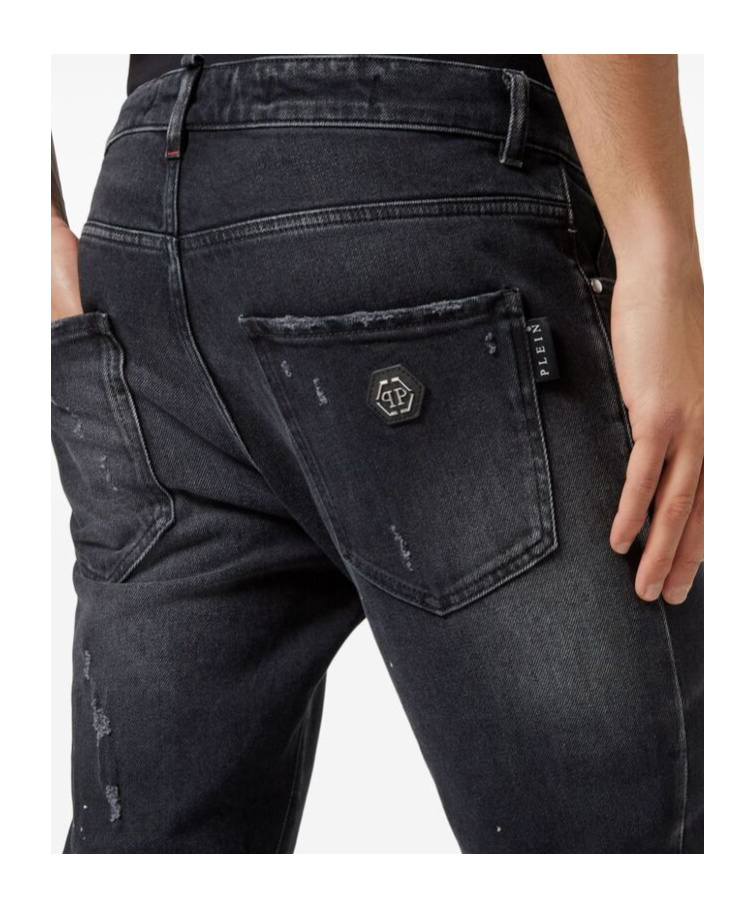 Philipp Plein Mid-rise Slim-fit Jeans In Black
