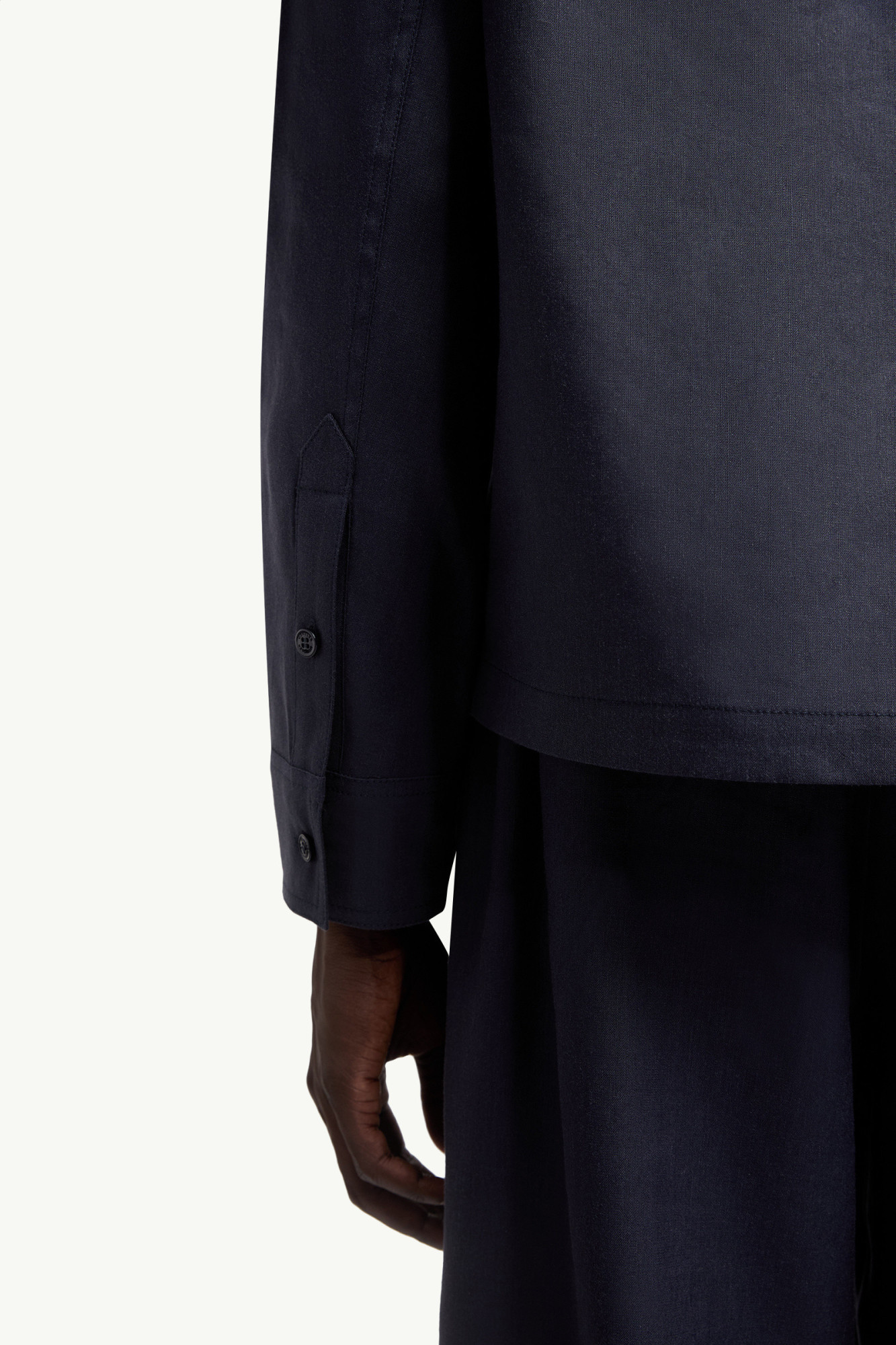 Moncler Chemise En Lin Mélangé X Gilga Farm By Donald Glover In Blue