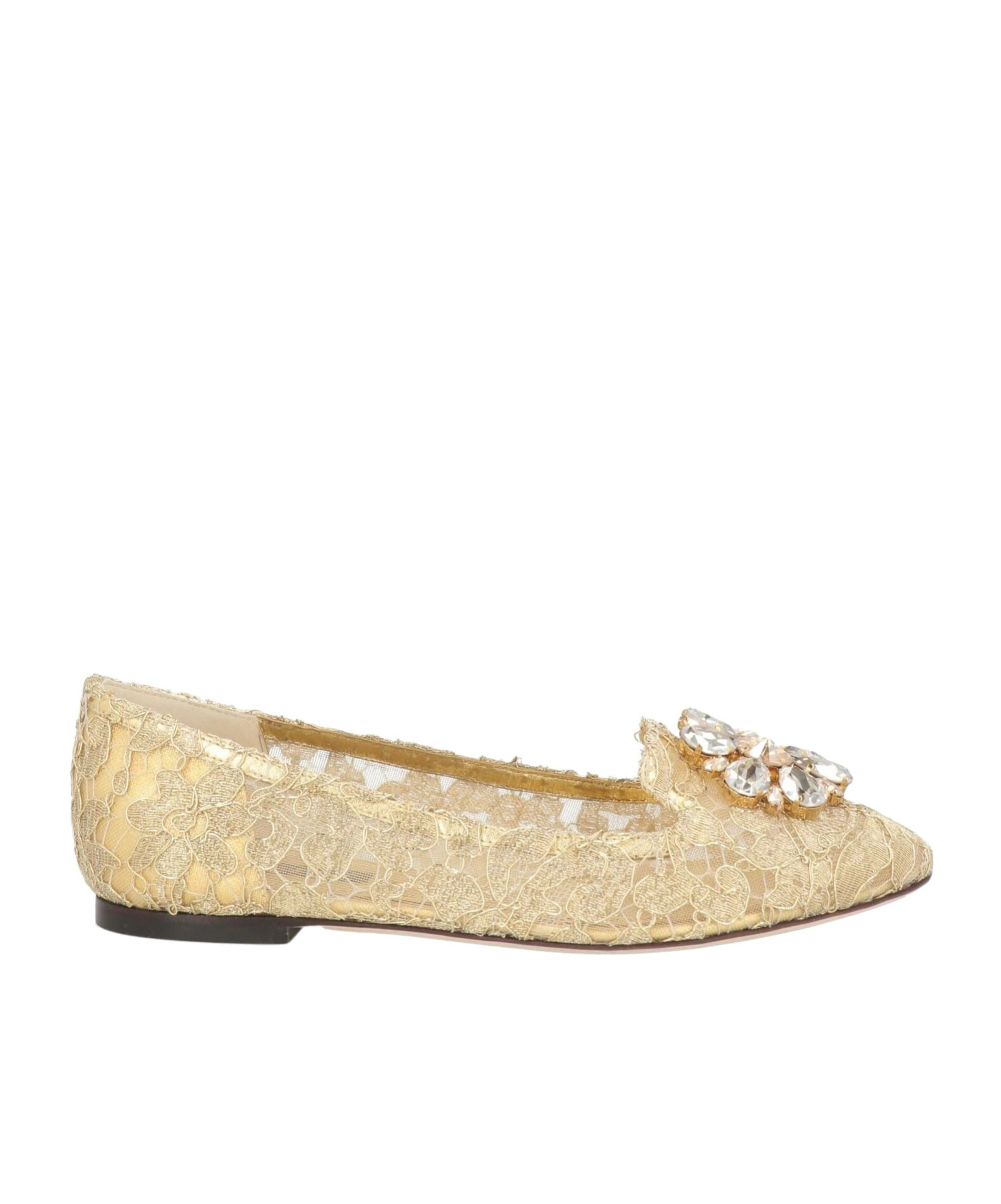 Dolce & Gabbana Round Toe Slippers In Nude