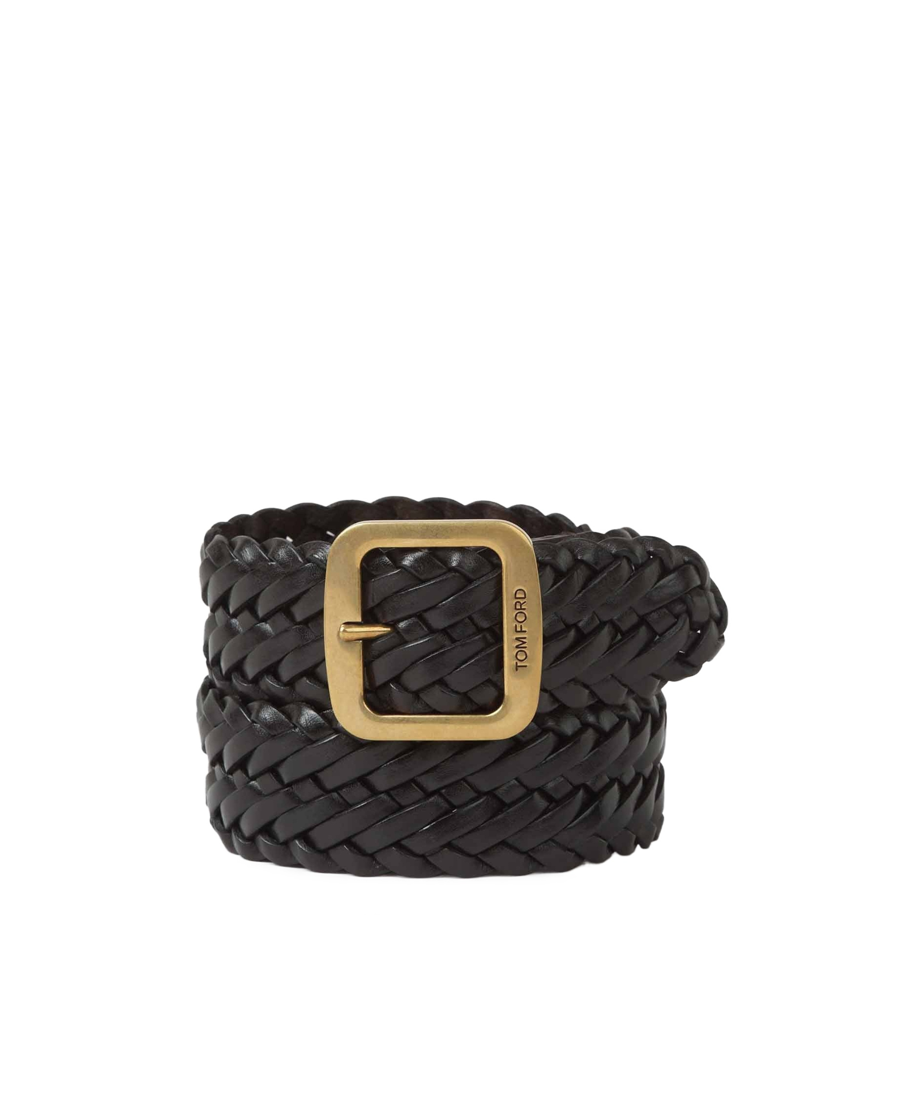 Tom Ford Woven Belt In Black