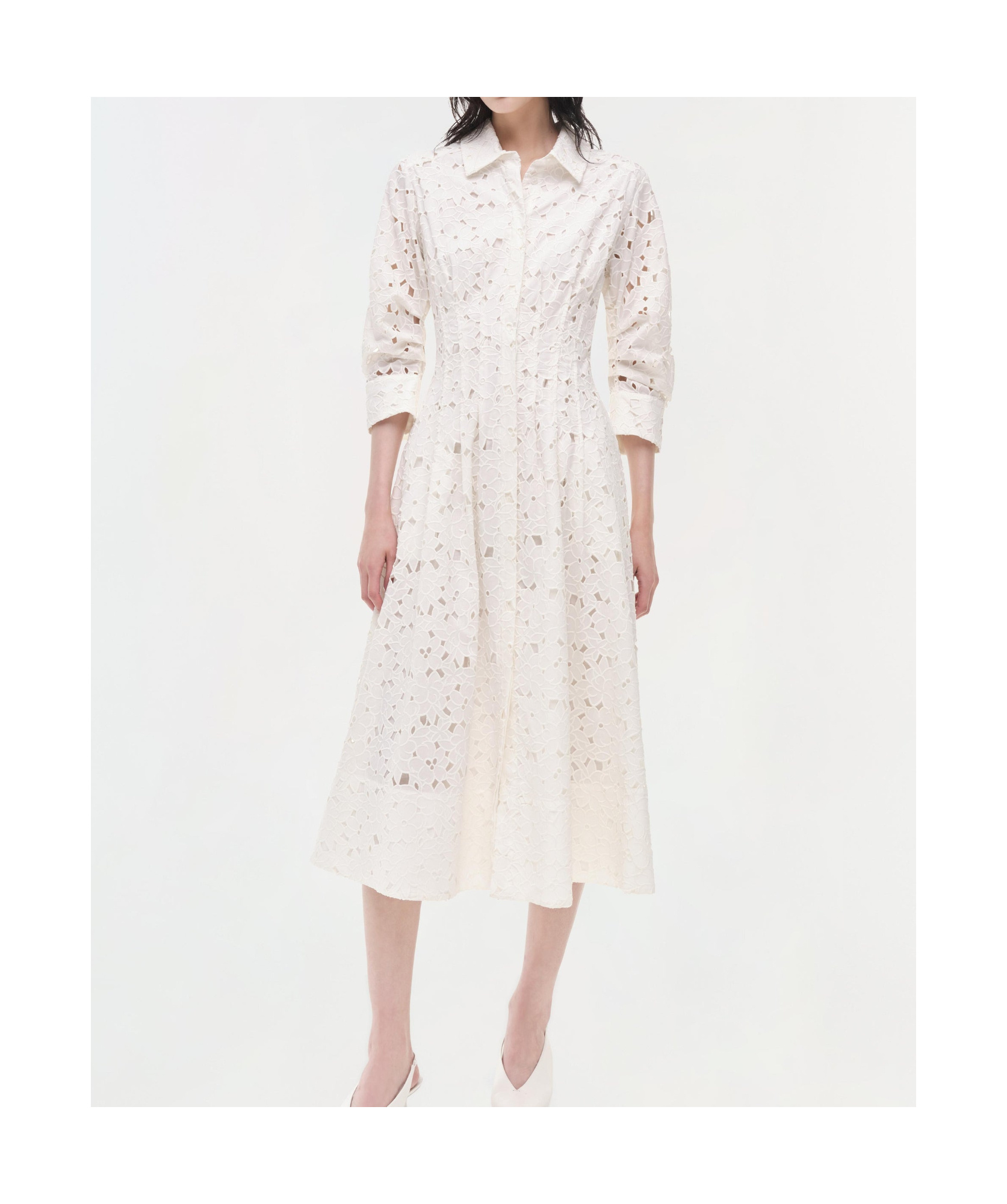 JONATHAN SIMKHAI JAZZ EMBROIDERED MIDI DRESS