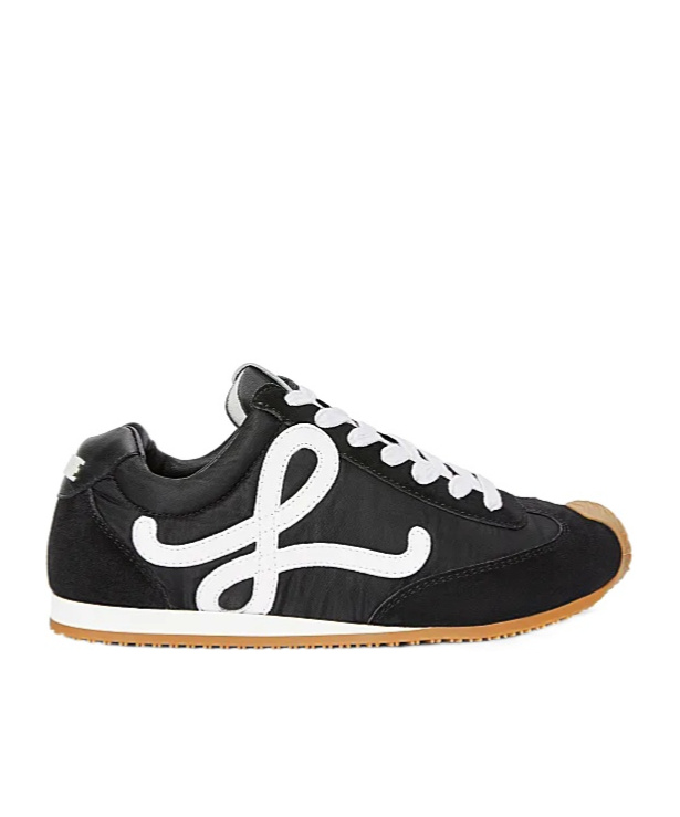 Loewe Women Black Canvas And Suede Ballet Runner 2.0 Sneakers In Black