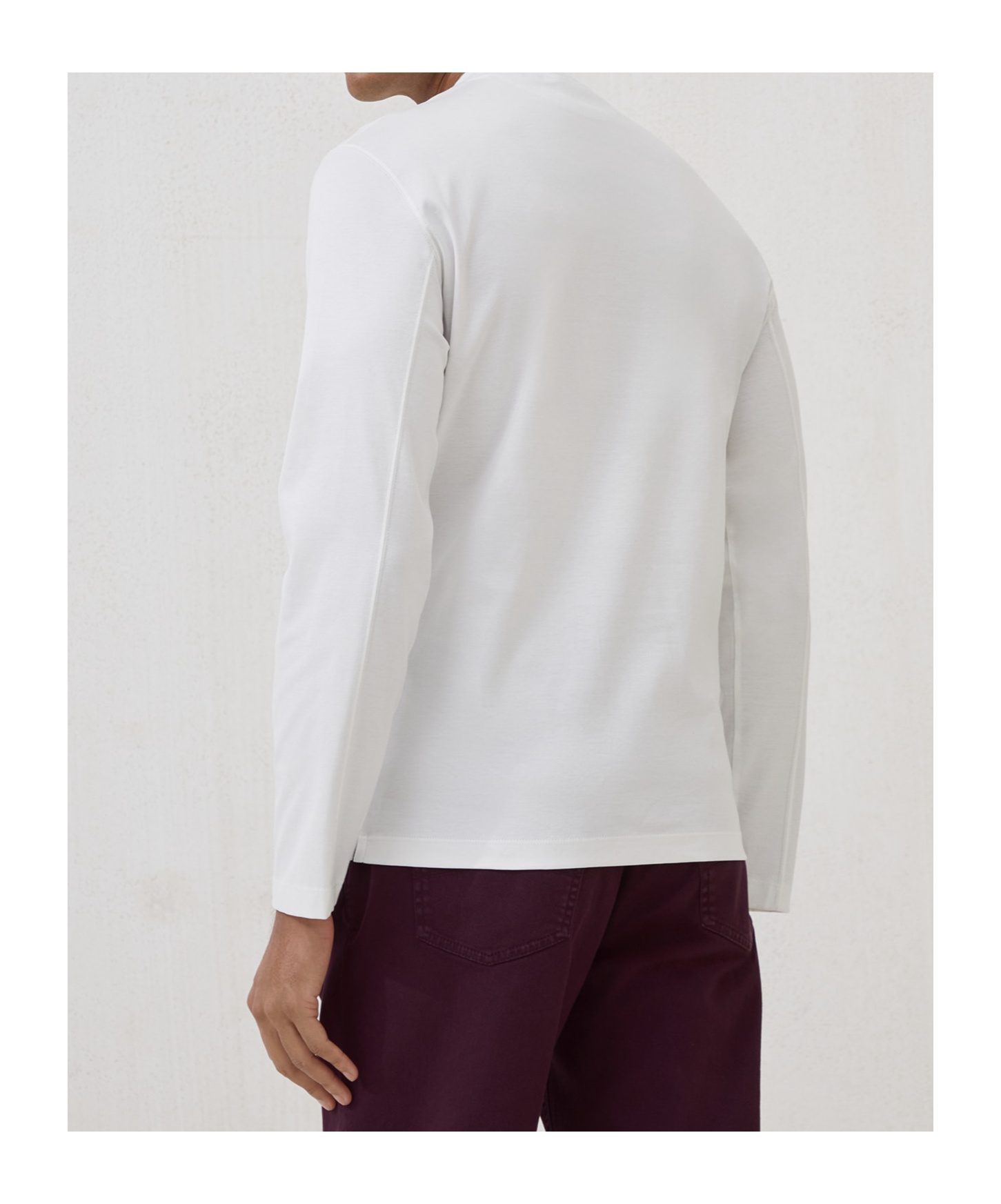 Brunello Cucinelli T-shirt Crew Neck Long Sleeves In White