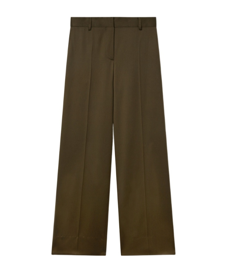 Stella Mccartney Shiny Tailoring Loose Trousers In Green