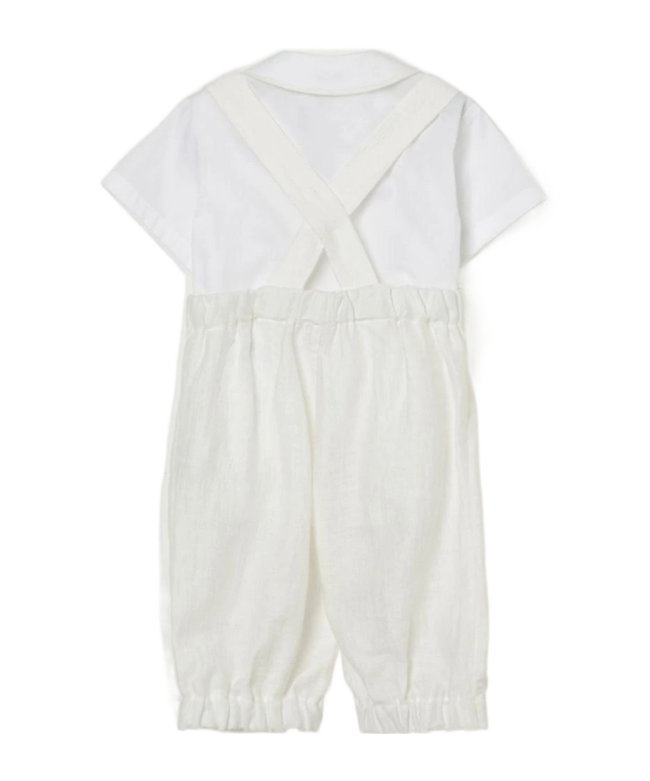 Il Gufo Rounded-collar Trousers Set In White