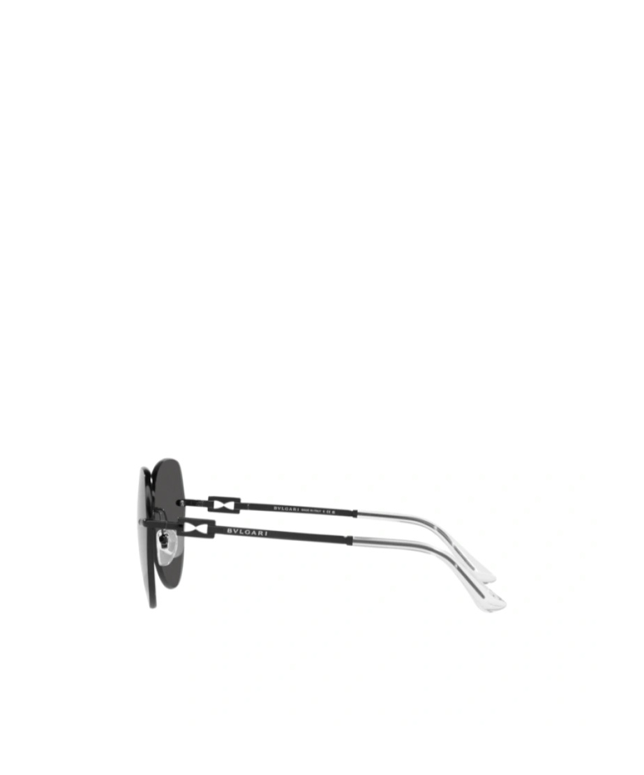 Bvlgari Engraved-logo Geometric-frame Sunglasses In Black