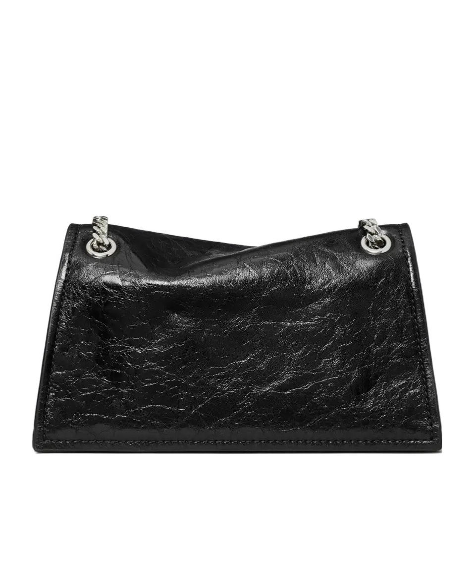 Tory Burch Kira Black Crossbody Bag With Chain Strap And Metallic Logo On The Front In Leather Woman In Black