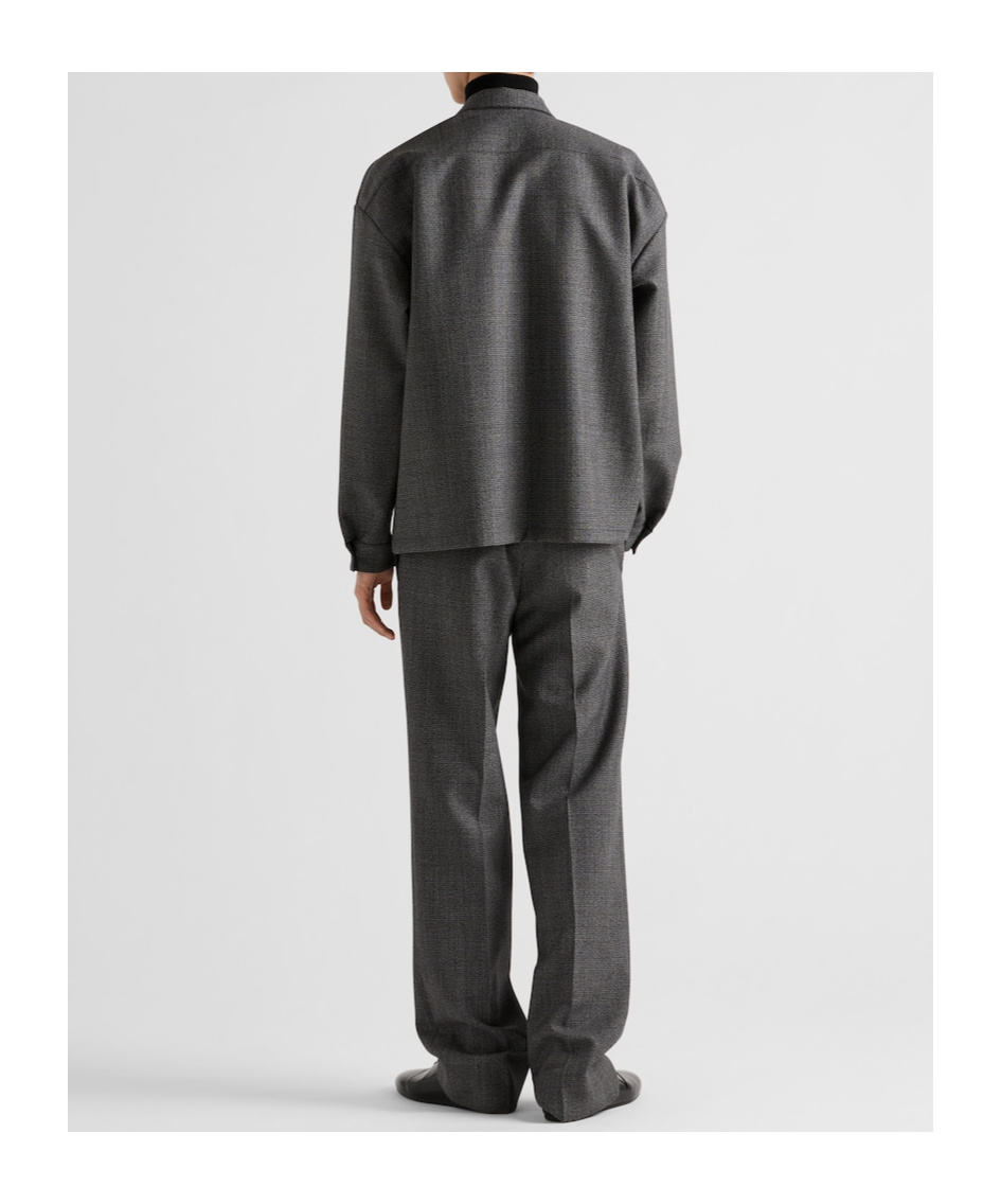 Prada Wool Belt-loop Casual Pants In Gray