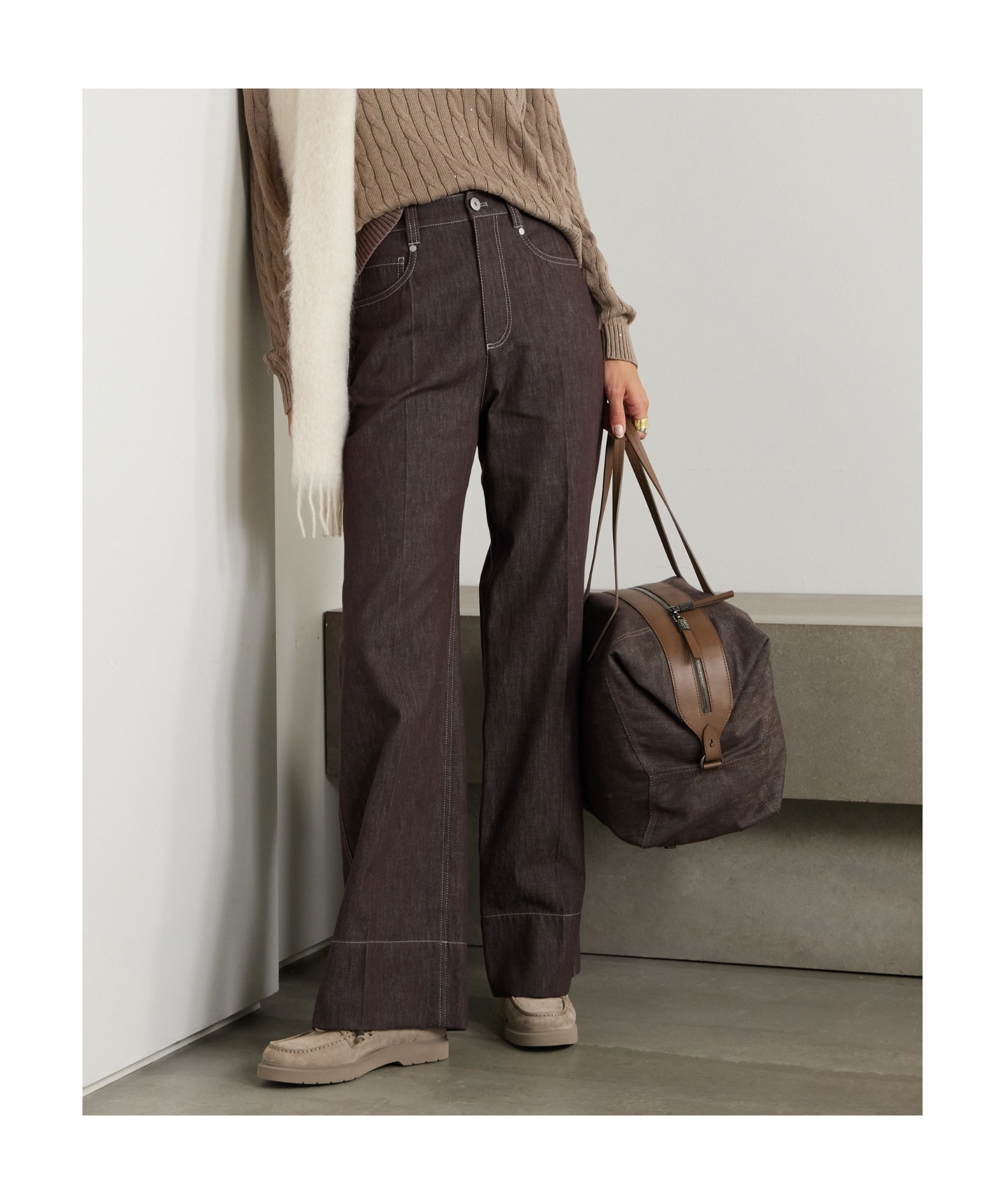 Brunello Cucinelli Flared Jeans In Black