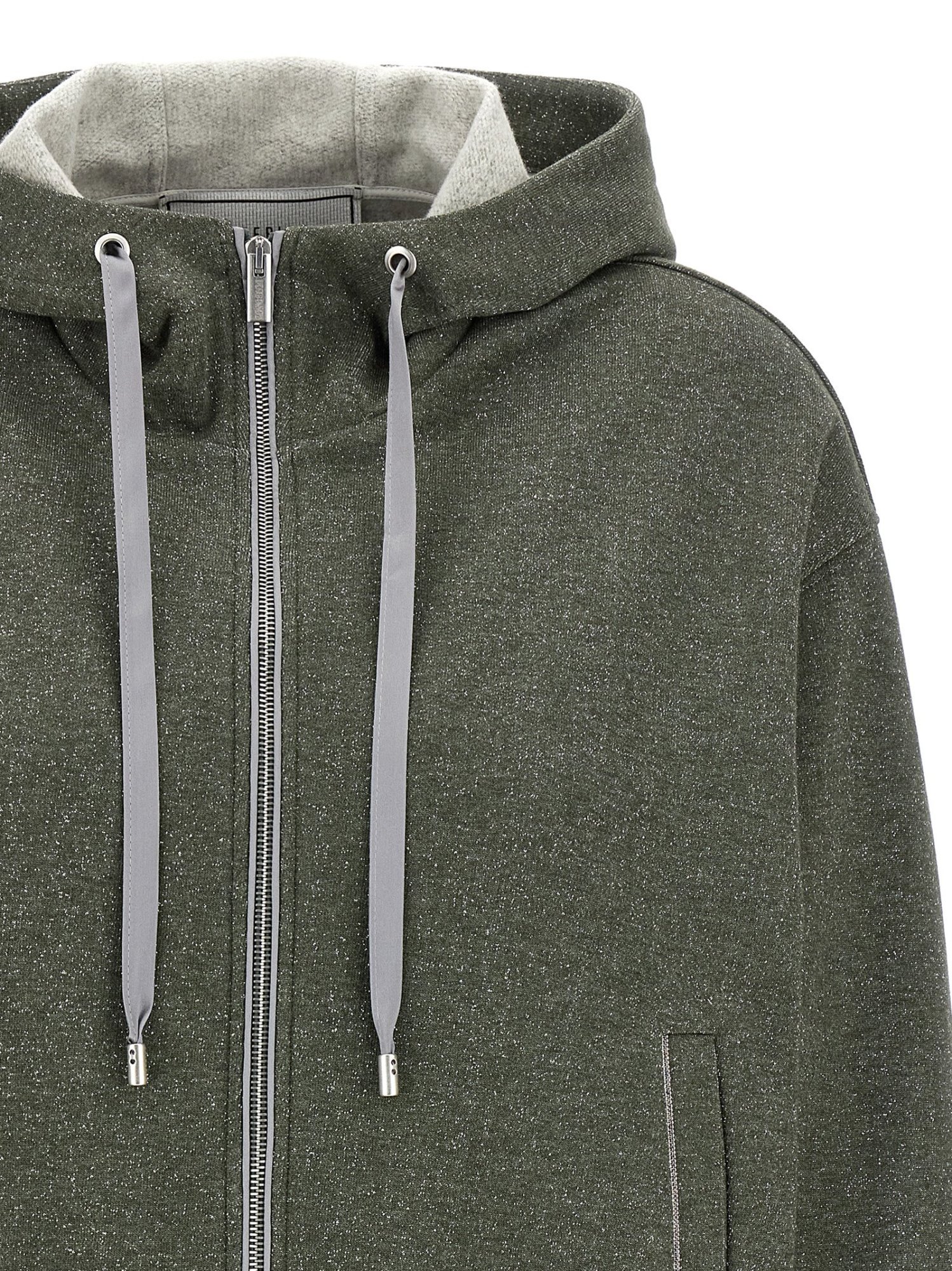 Peserico Sparkle Drawstring Hooded Long Sleeve