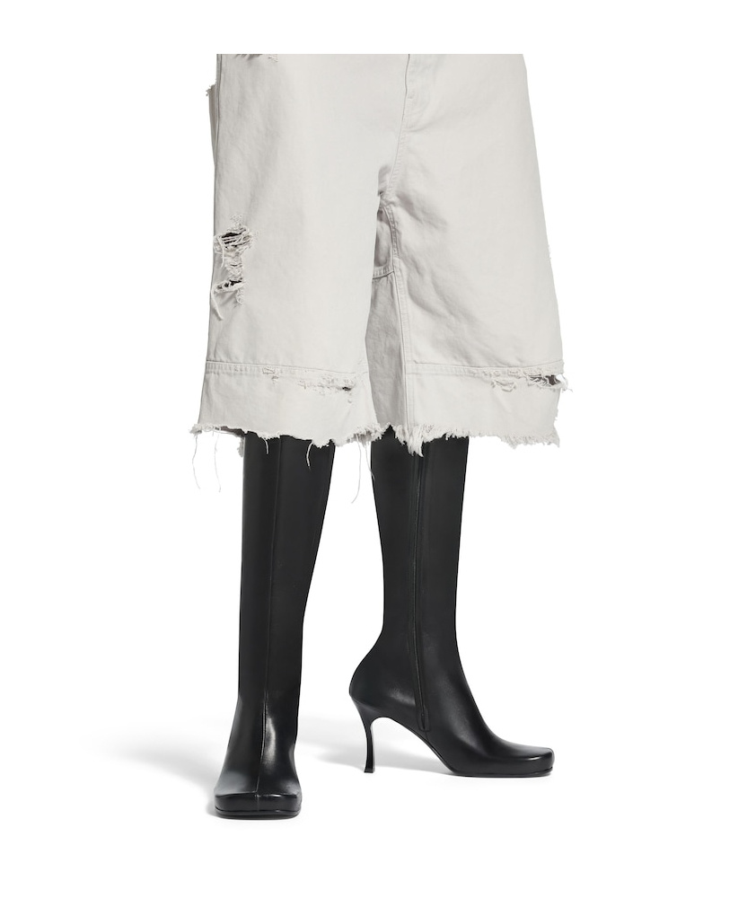 Balenciaga X Scholl Leather Knee-high Boots In Black