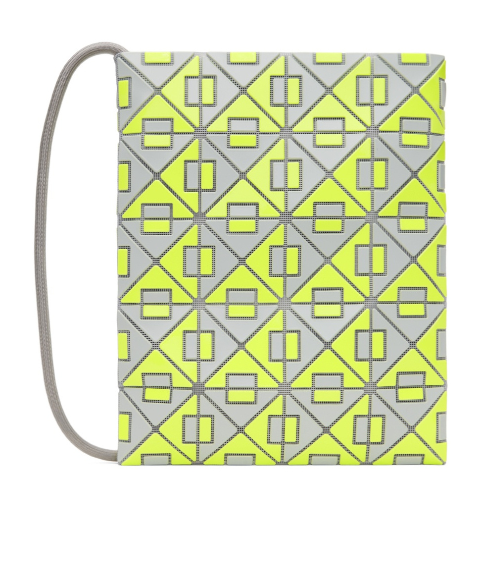 Bao Bao Issey Miyake Triangular Checkered Shoulder Bag In Green