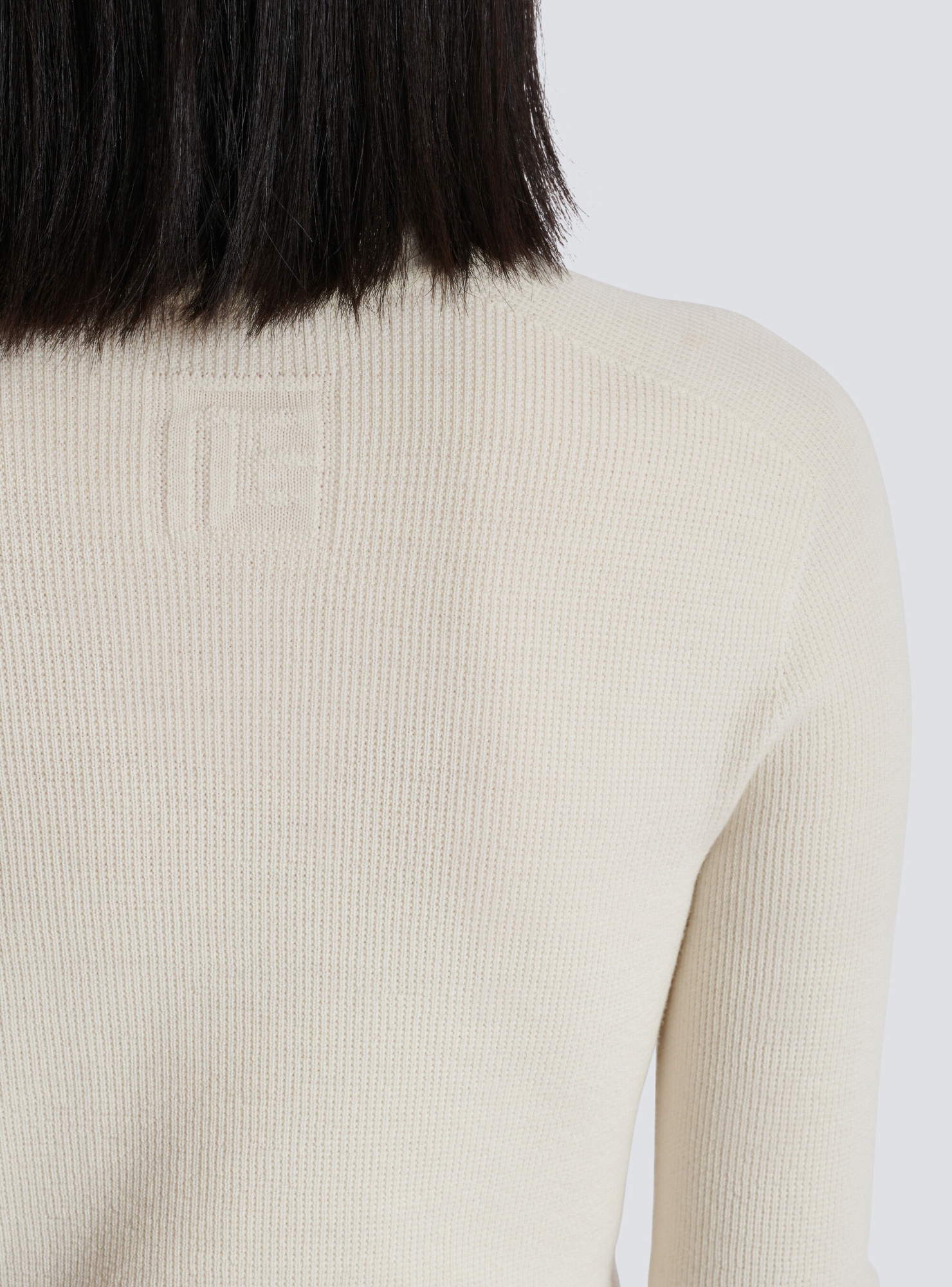 Shop Balmain Knitted Turtleneck Jumper In White