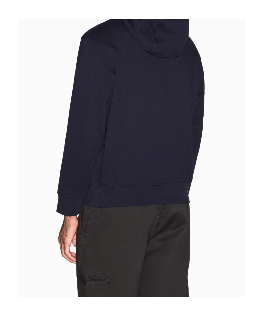 Armani Exchange Long Sleeve Hooded Sweatshirt In Blue
