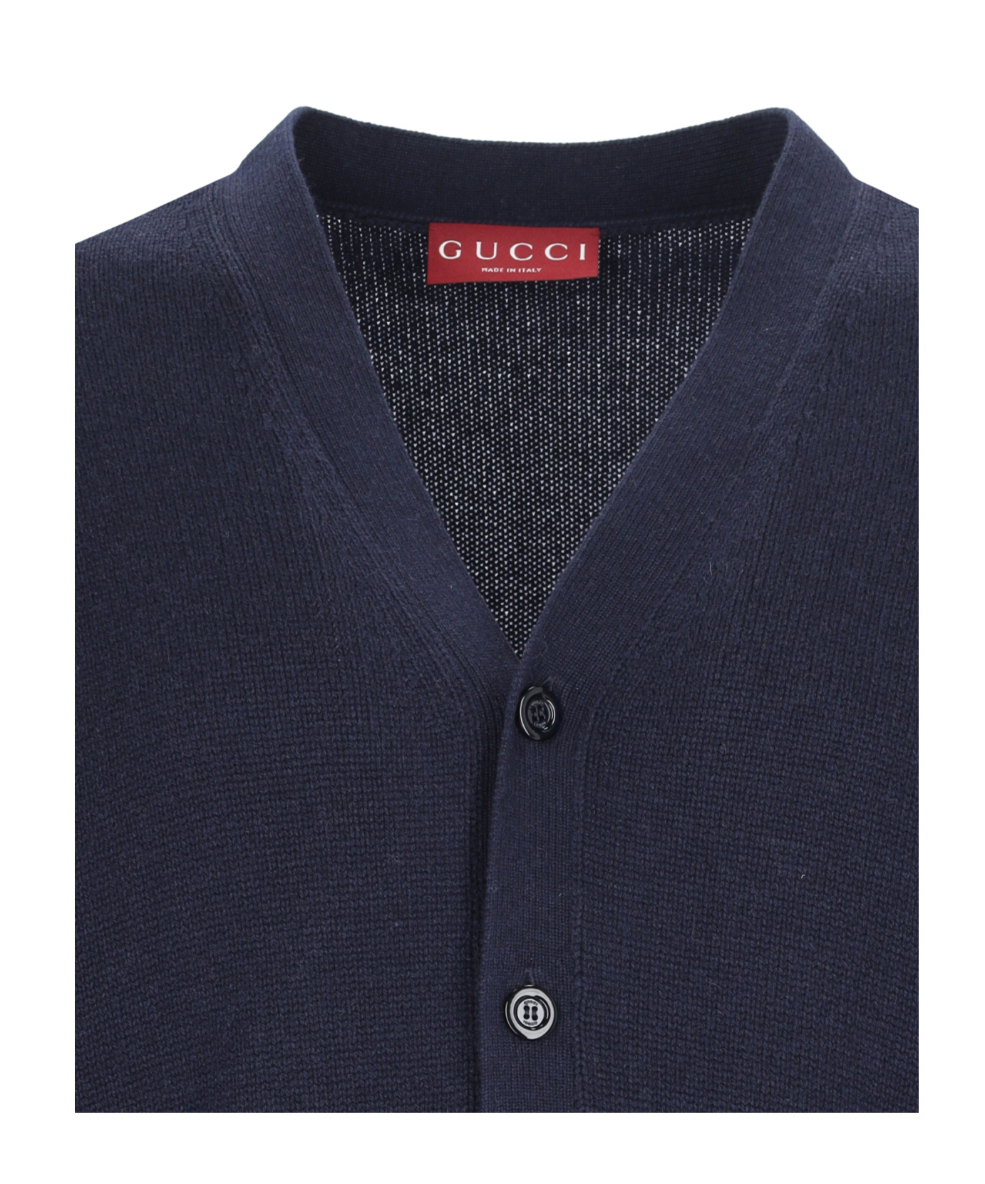 Gucci V-neck Knitted Cardigan In Black