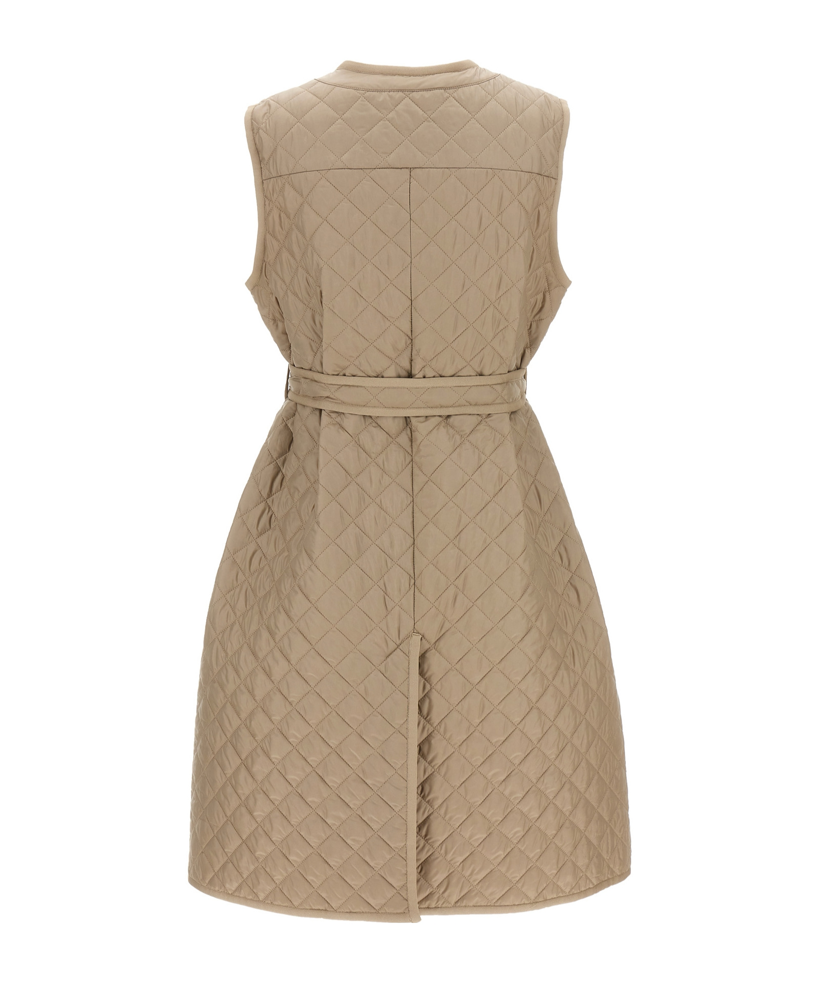 Max Mara Quilted Cotton Vest In Nude