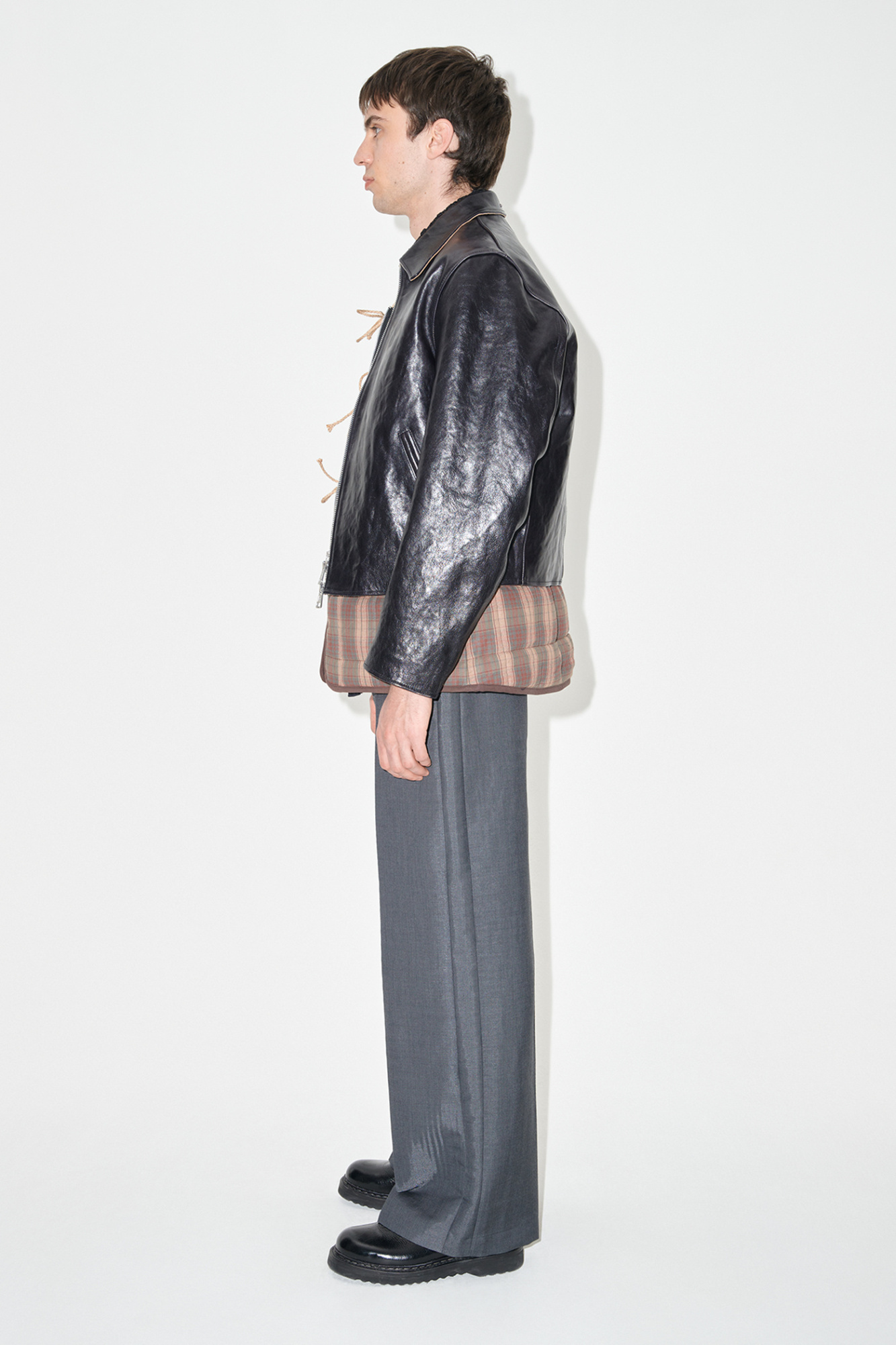Our Legacy Dyed Leather Moto Jacket In Black