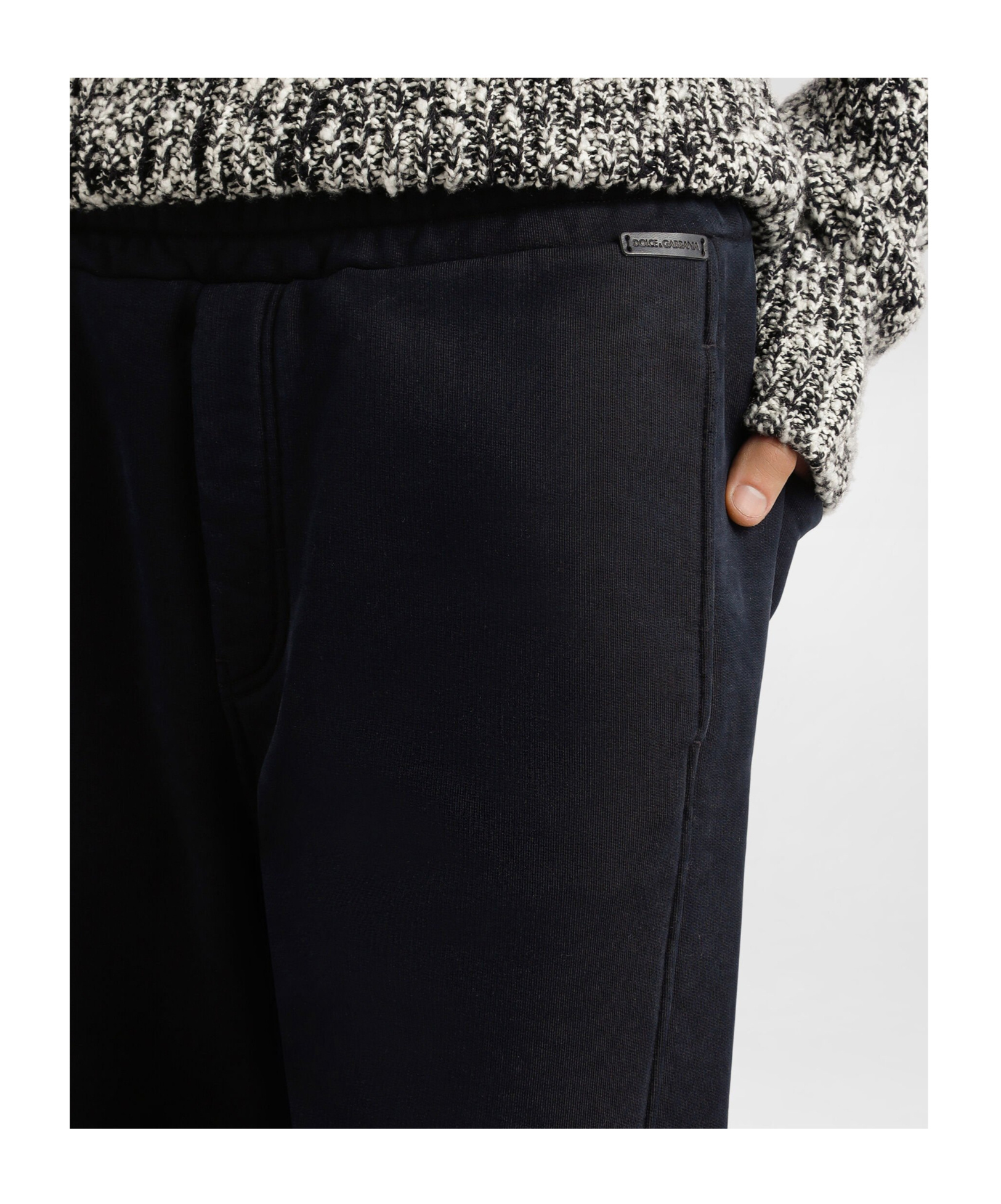 Dolce & Gabbana Elasticated-waistband Panelled Track Pants In Blue