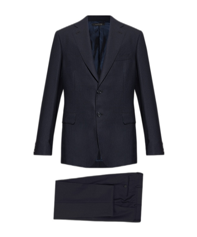 Brioni Single-breasted Wool Suit In Blue
