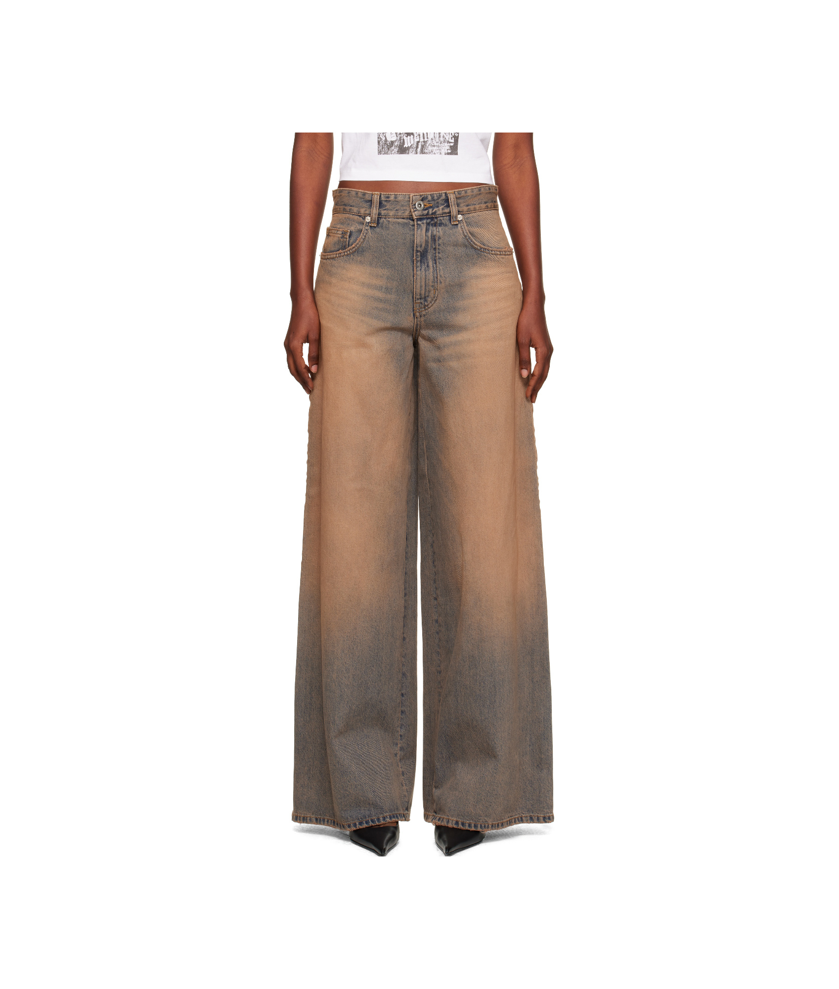 We11 Done Side-striped Denim Pants In Multi