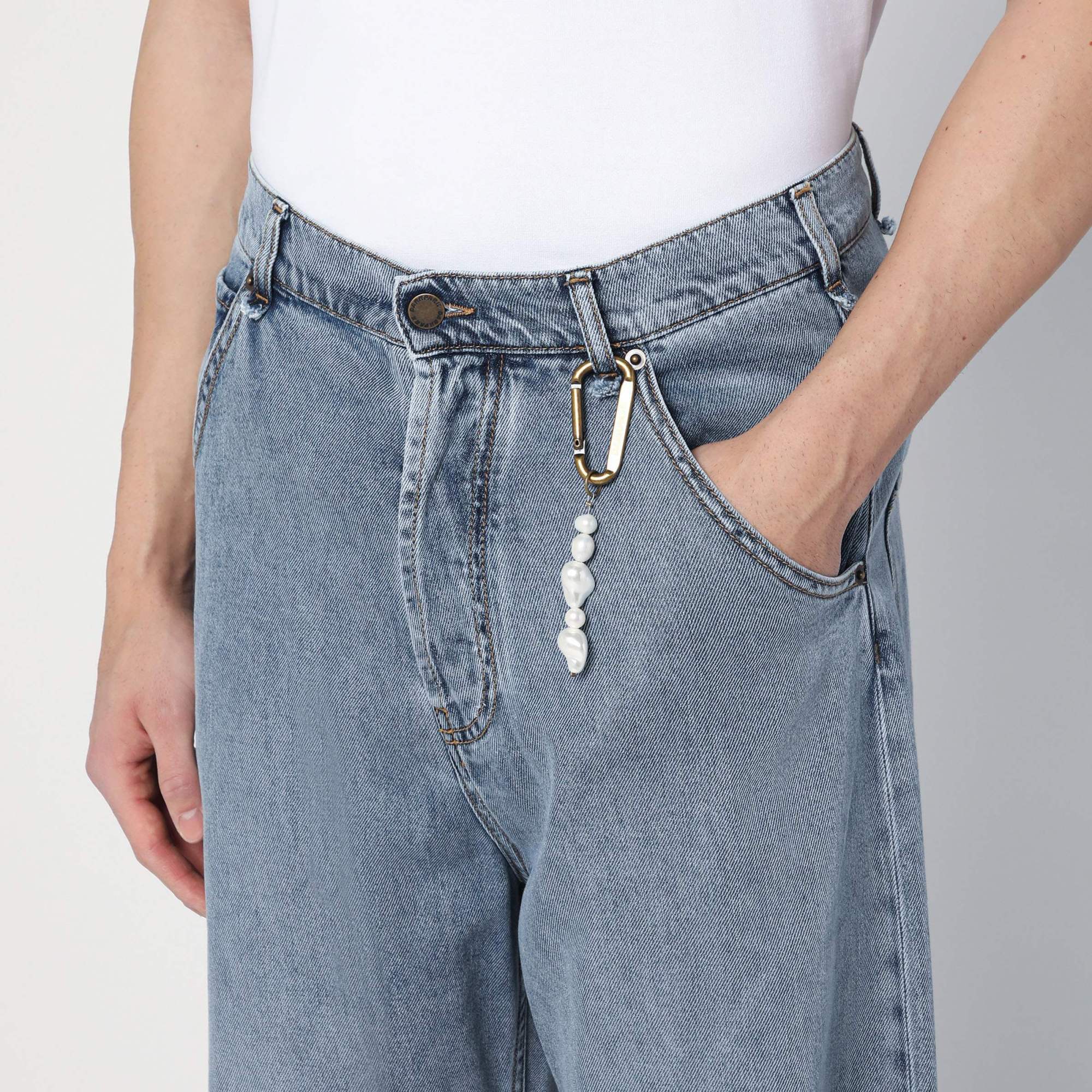 Darkpark Wide-leg Donte Blue Washed Jeans In Blue