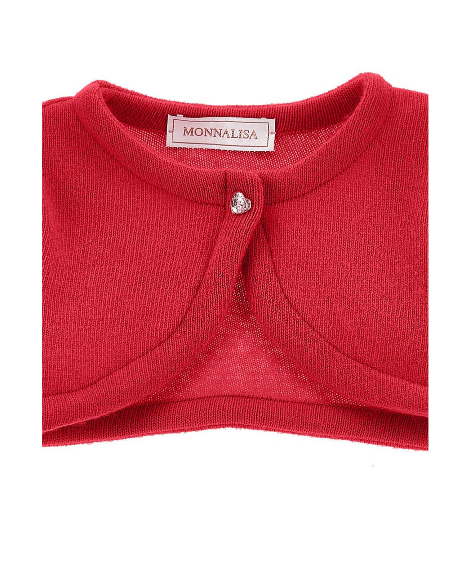 Monnalisa Merino Wool Cardigan In Red