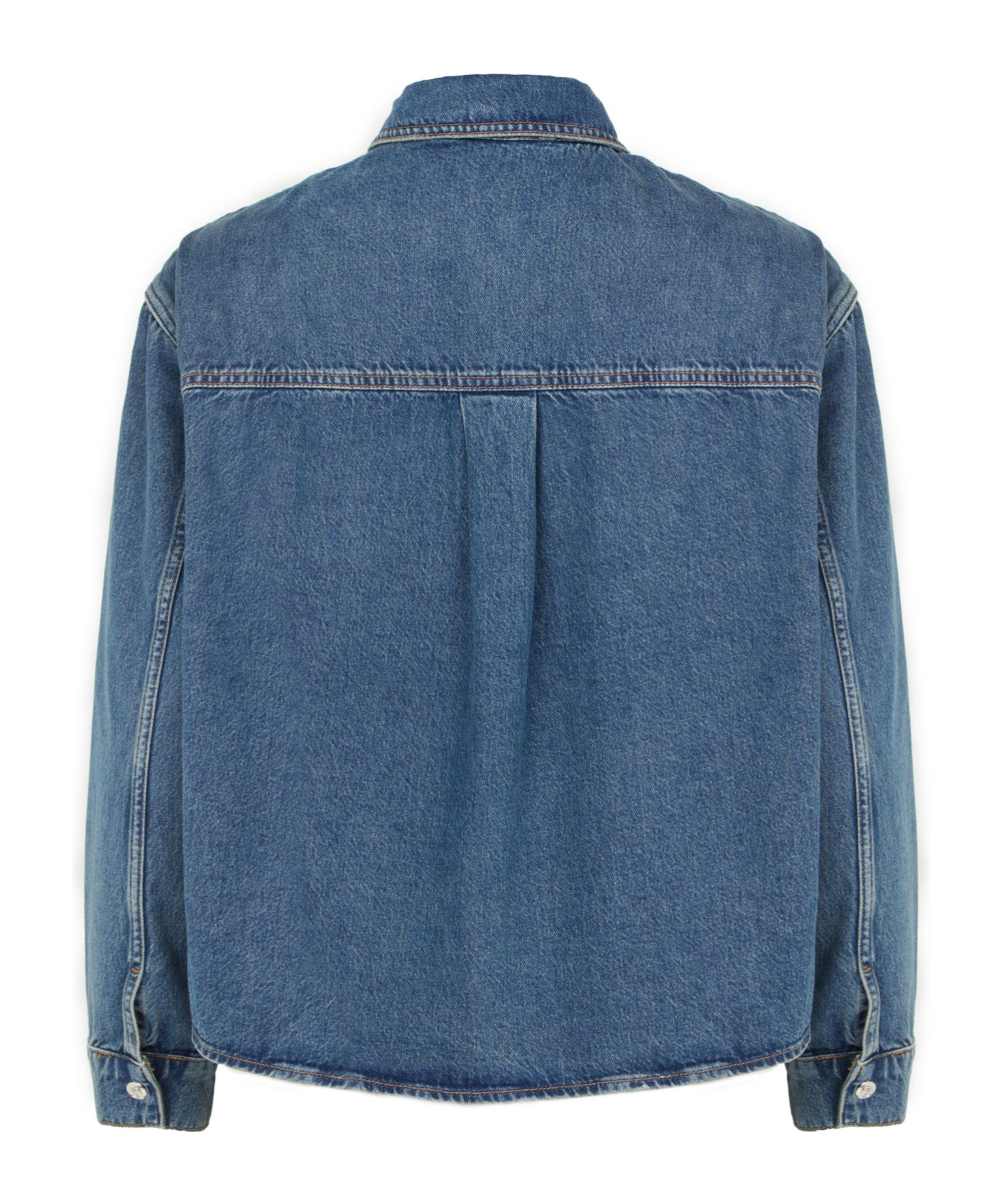 Shop Anine Bing Long Sleeve Denim Shirt In Blue