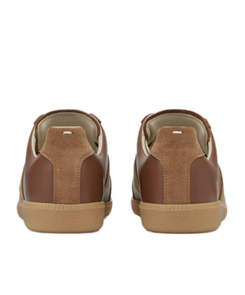 Maison Margiela Brown Suede Panel Low-top Sneakers In Brown