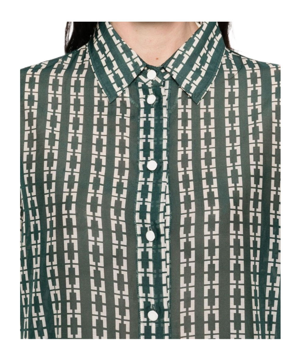 Forte Forte Geometric-print Shirt In Green