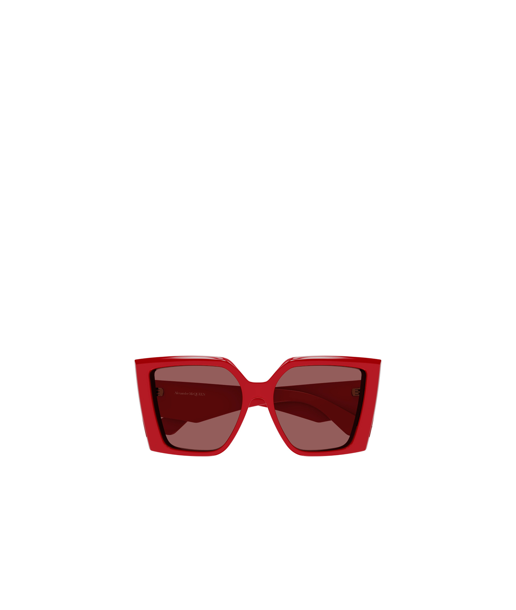 Alexander Mcqueen Geometric Frame Sunglasses In Red