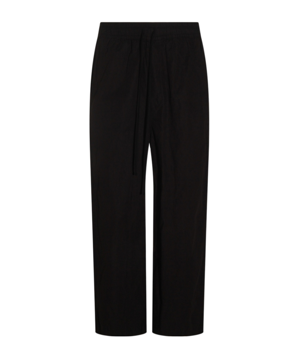 Thom Krom Elasticated-waist Straight-leg Trousers In Black