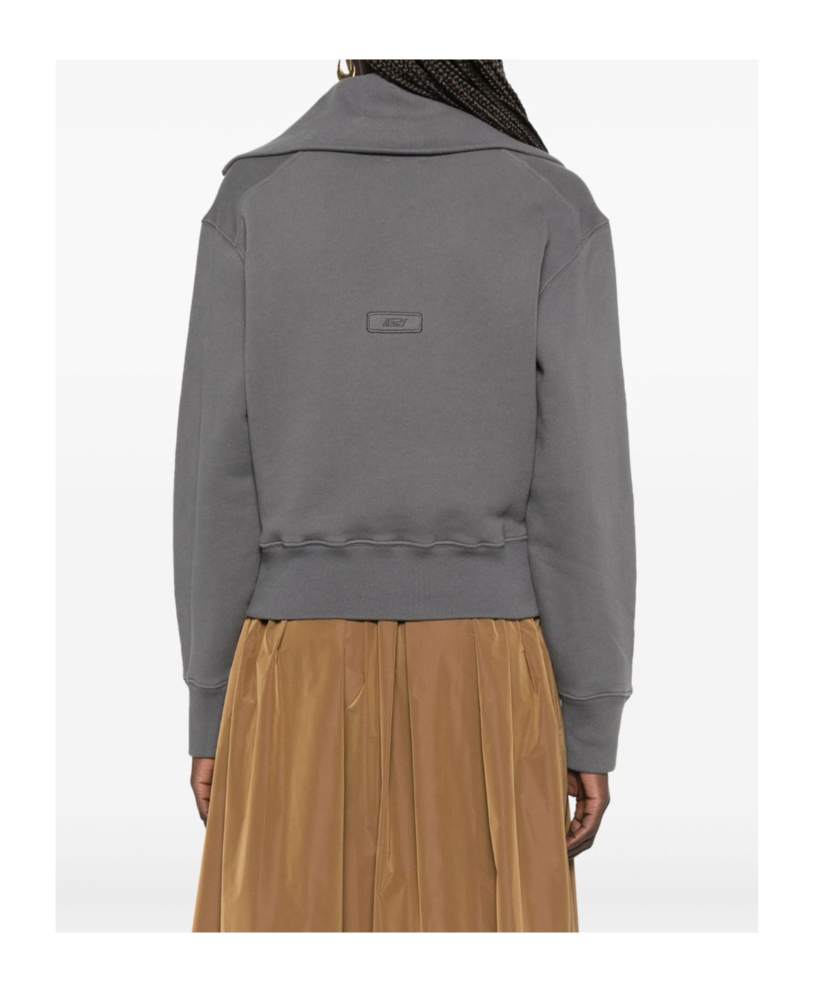 Autry Gray Cotton Sweatshirt With Zip In Gray