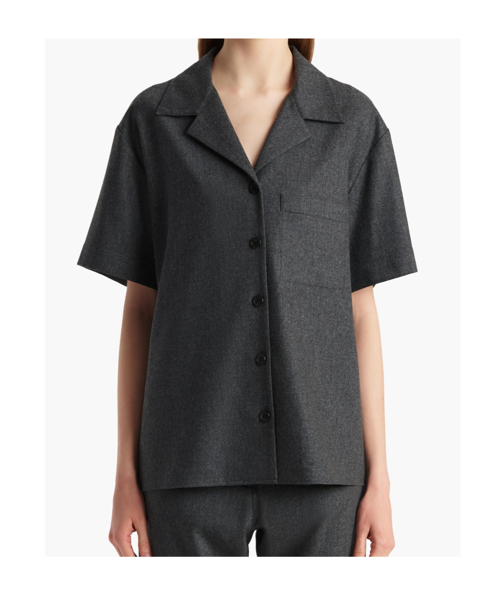 Khaite Womens Storm Riordan Camp-collar Stretch-wool And Cashmere Shirt In Gray