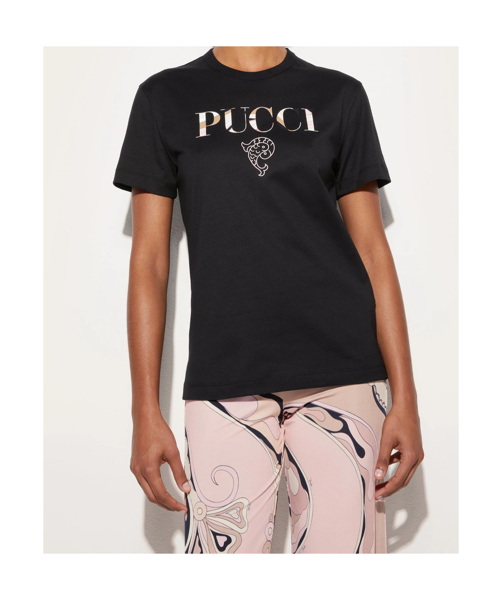 Emilio Pucci Cotton Logo T-shirt In Black