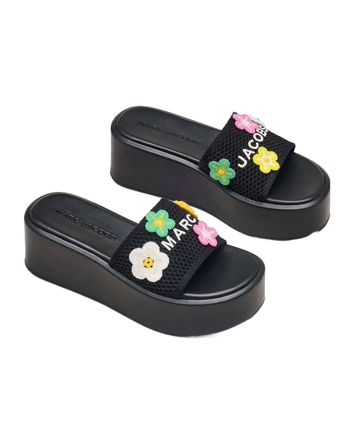 MARC JACOBS THE QUILTED DENIM SLIDES