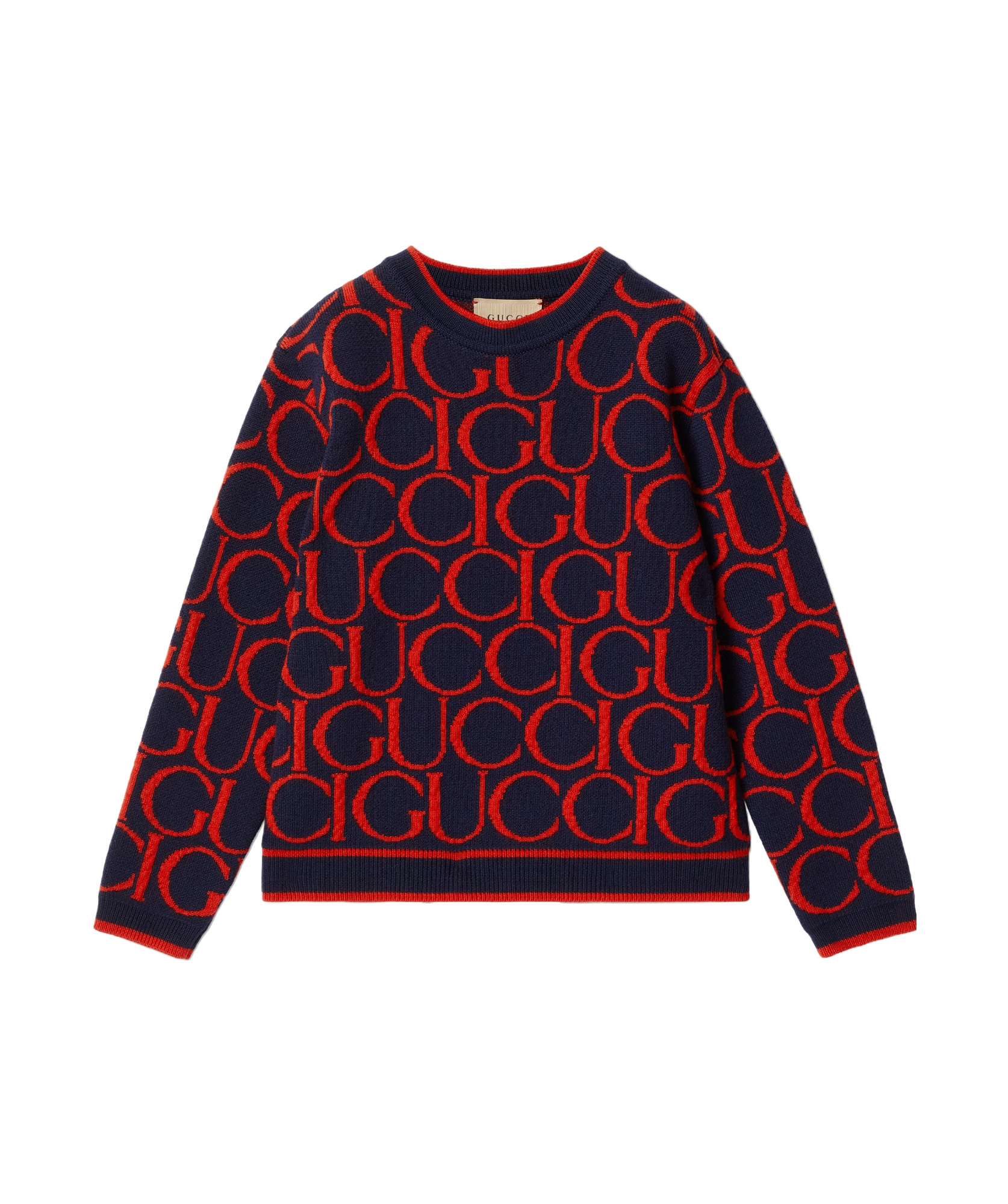 GUCCI LOGO-JACQUARD WOOL JUMPER 