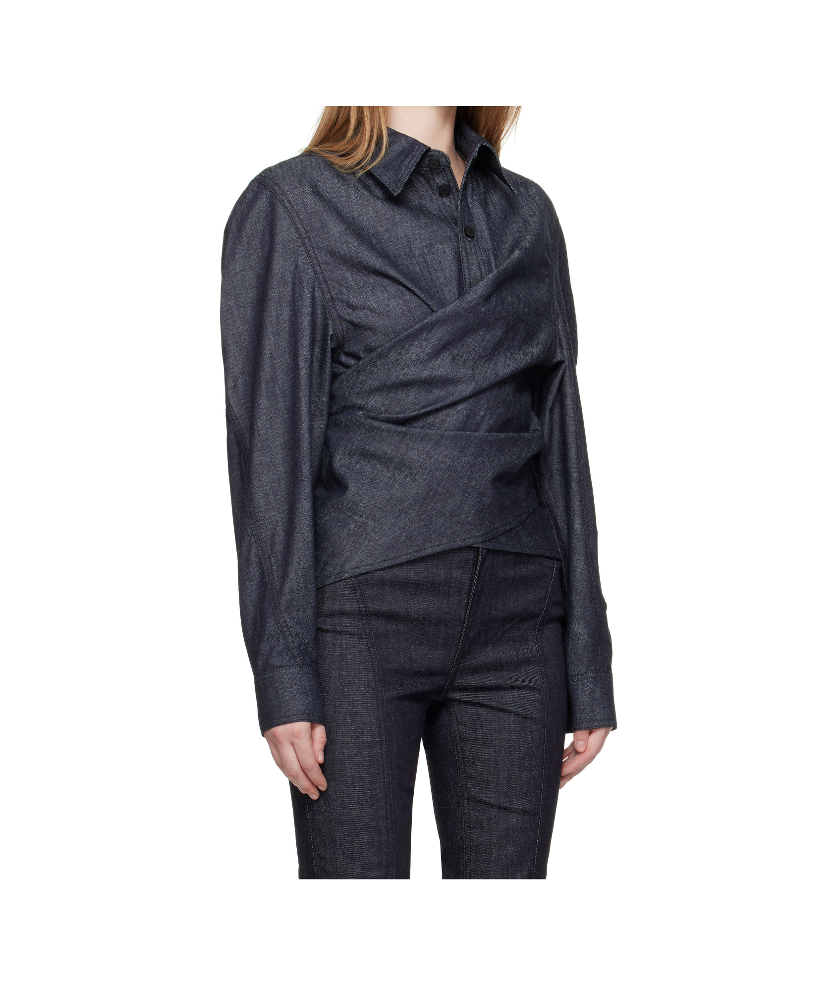 Mugler Asymmetrical Button-fastening Shirt In Black