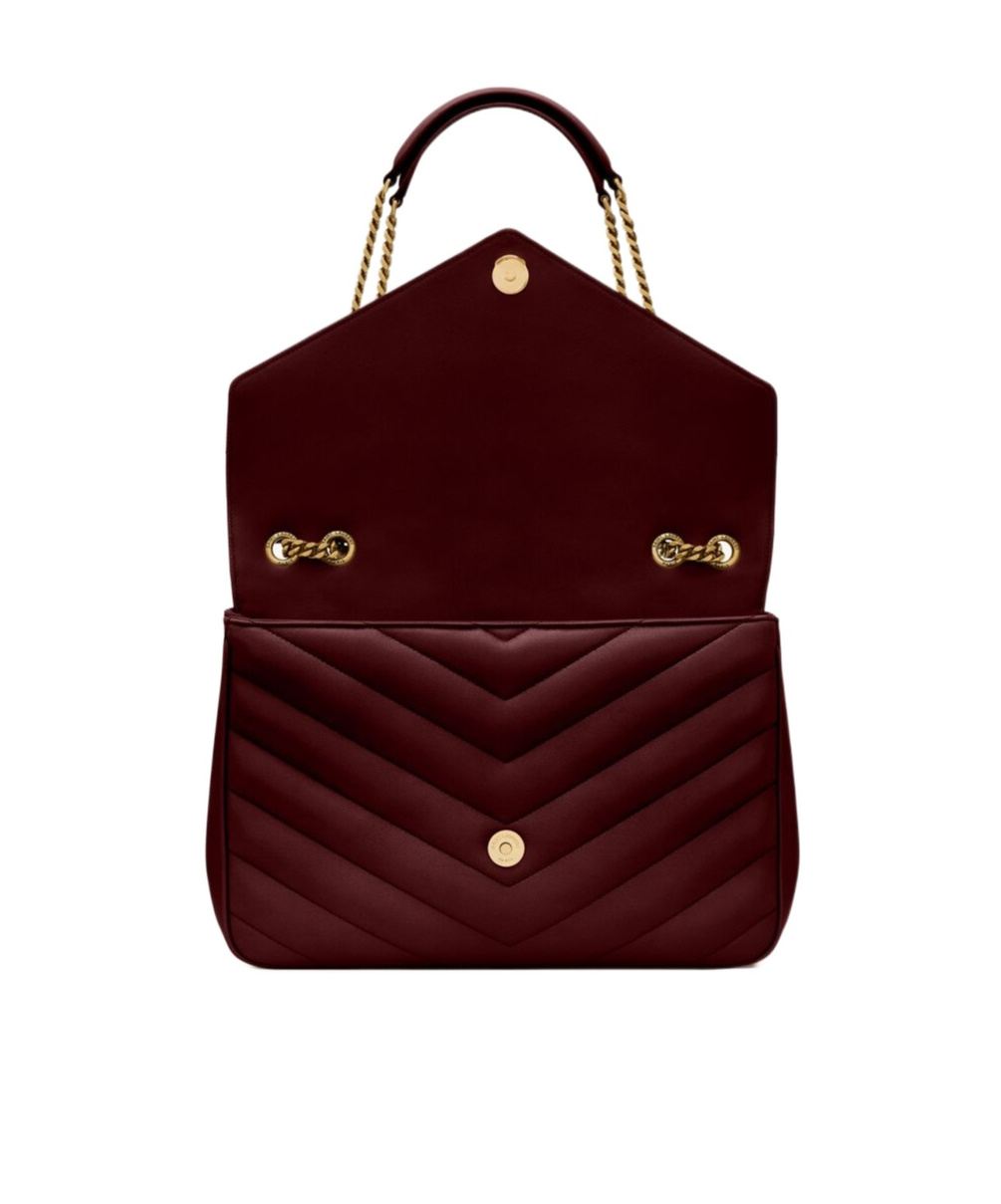 Shop Saint Laurent Loulou Large In Matelassé Lambskin In Red Cabernet Sauvignon