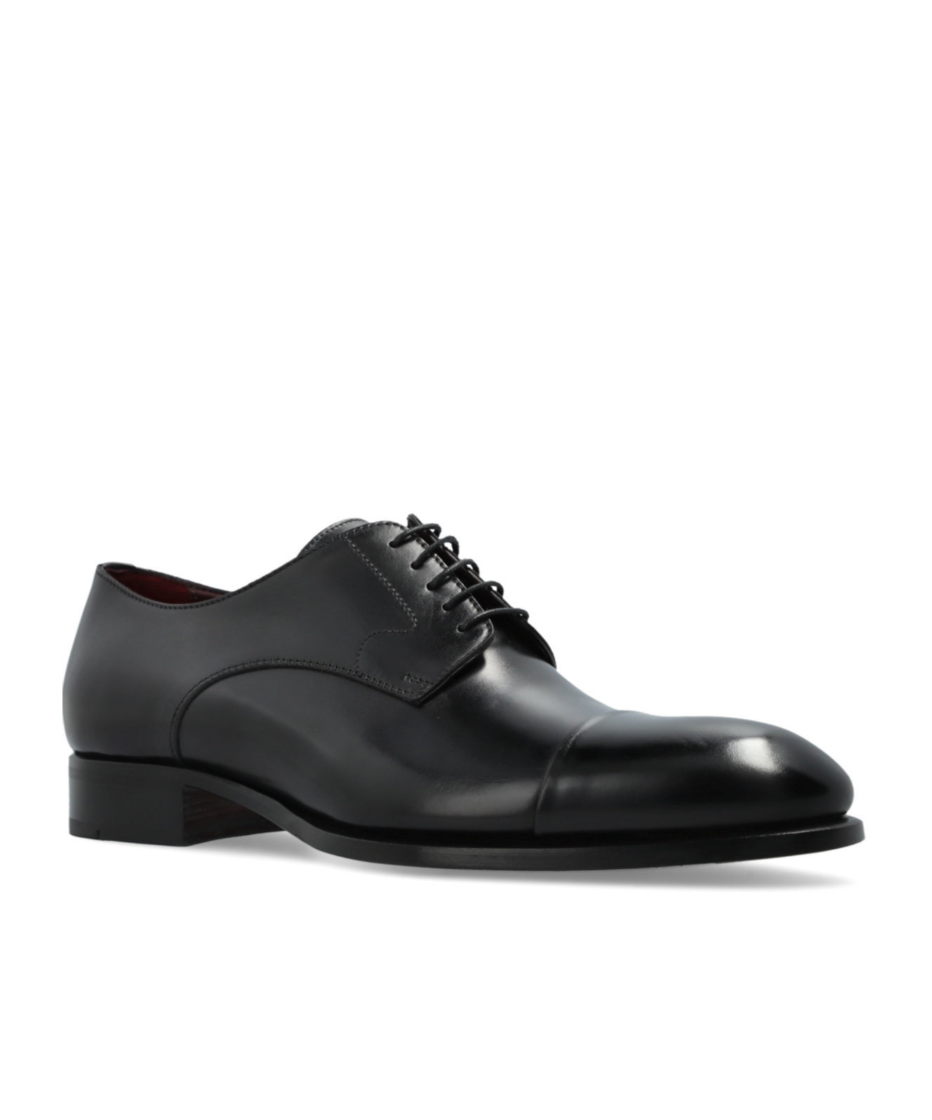 Brioni Leather Oxford Shoes In Black