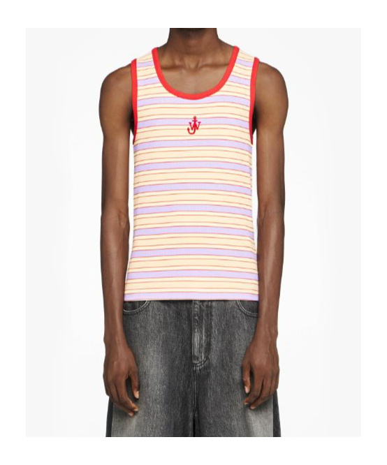 Jw Anderson J. W. Anderson Multicolored Striped Sleeveless Tank Top In Nude