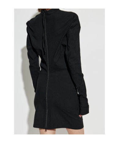 Issey Miyake Button-front Pocket Mini Dress In Black