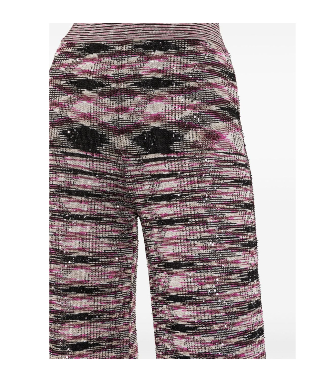 MISSONI PATTERNED INTARSIA-KNIT FLARED TROUSERS 