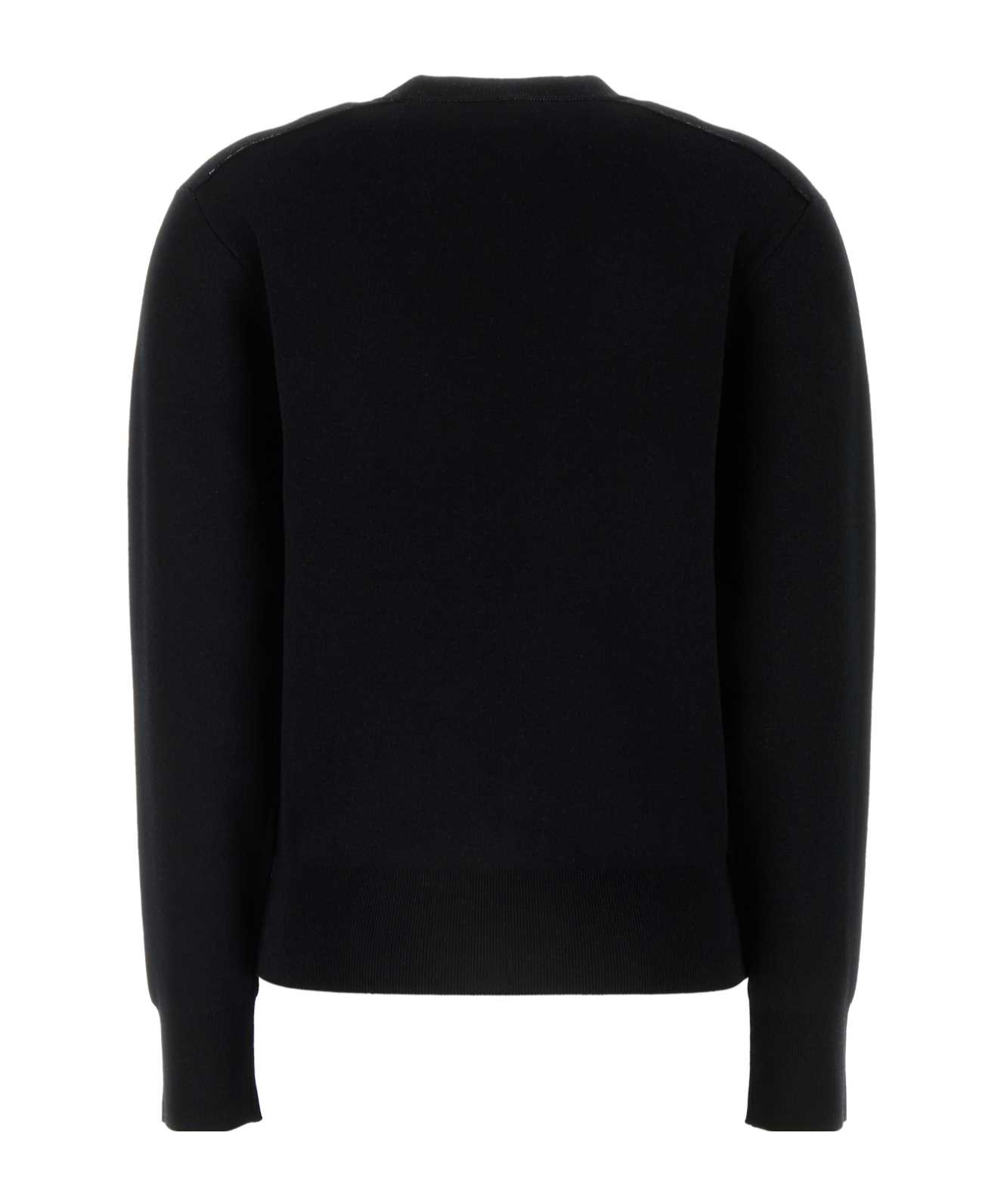 Burberry Wool-blend Mirrored Horse Sweater In Black