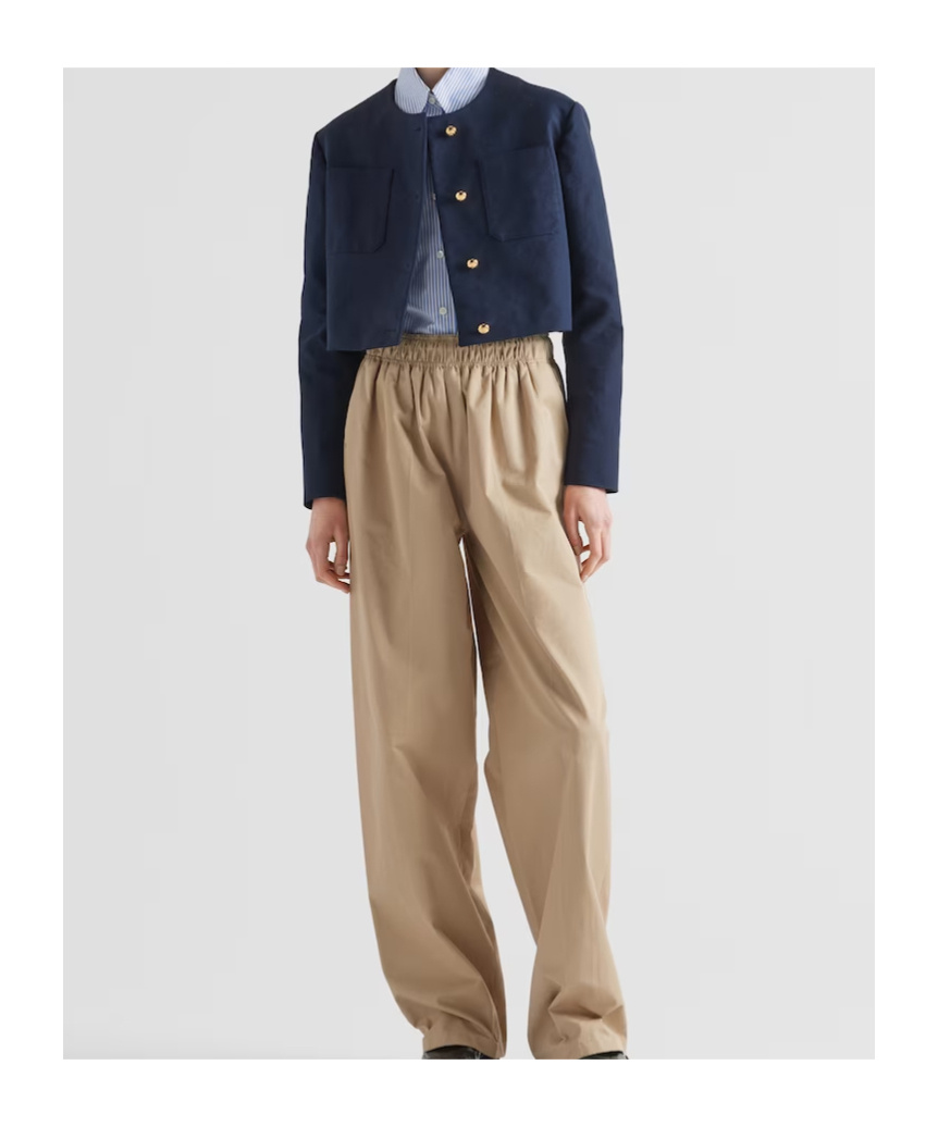 Prada Womens Blue Single-breasted Tricotine-weave Wool Jacket In Blue