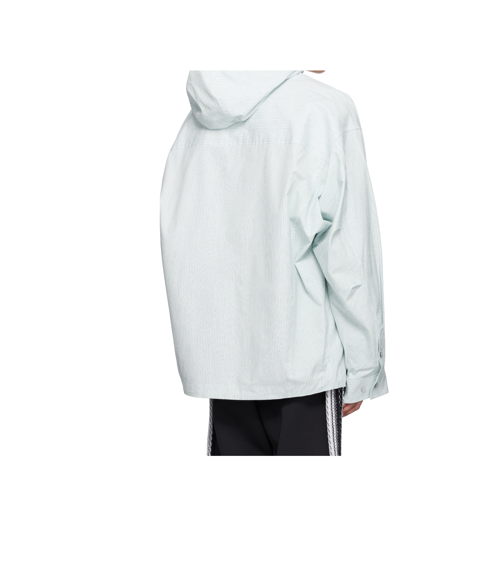 Wooyoungmi Stripe Hooded Shirt In White