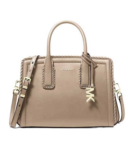 Michael Kors Laila Small Leather Satchel In Brown